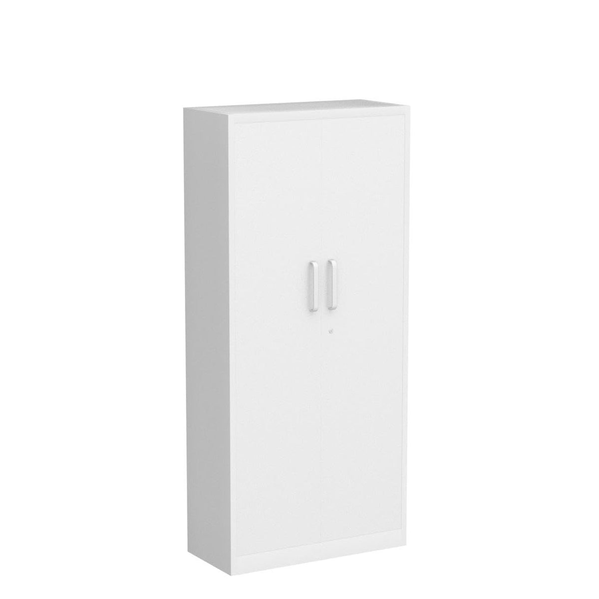 White Metal Storage Cabinet with 2 Doors and 5 Adjustable Shelves B782981