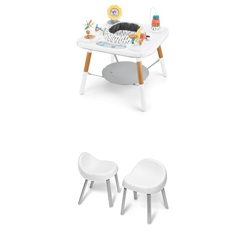 Montessori-Inspired 3-Stage Activity Center & Play Table + White Activity Chairs R21578