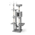 Tall Multi-Level Cat Tree with Scratching Posts, Hammock, Cat Cave Condo J153786