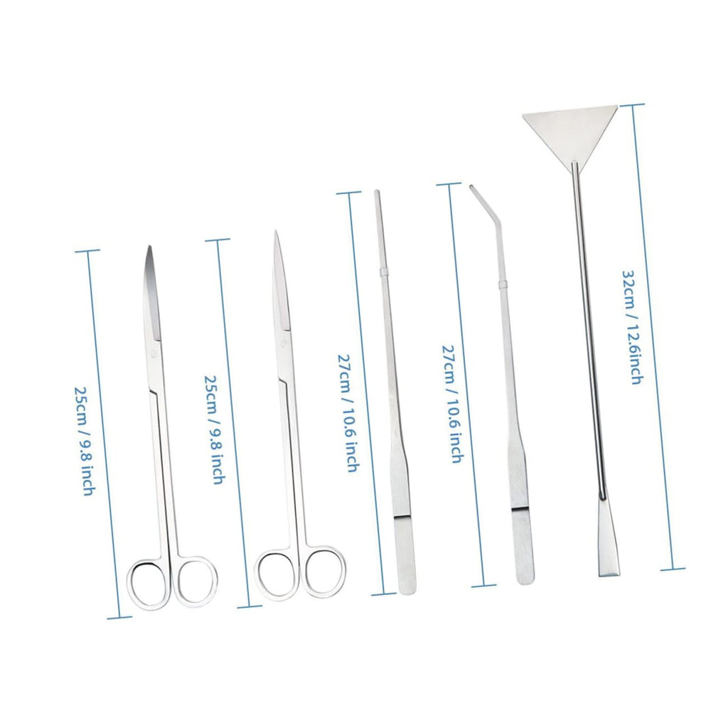 Stainless Steel Aquarium Plant Kit Tweezers Scissors and Spatula F90173
