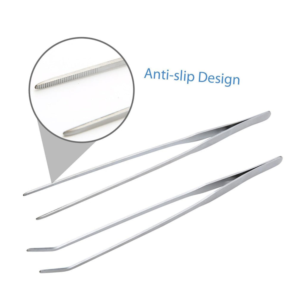 Stainless Steel Aquarium Plant Kit Tweezers Scissors and Spatula F90173