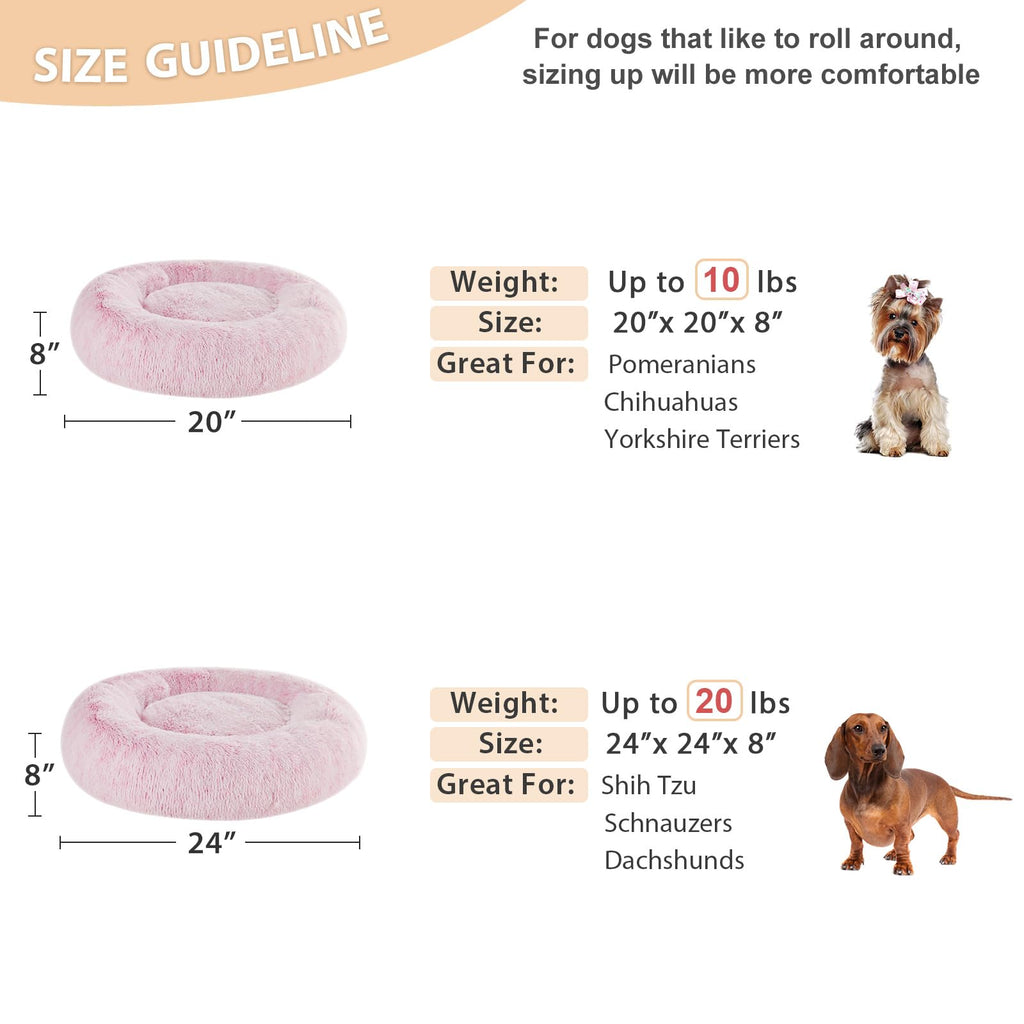 Pink Round Calming Dog Bed I960
