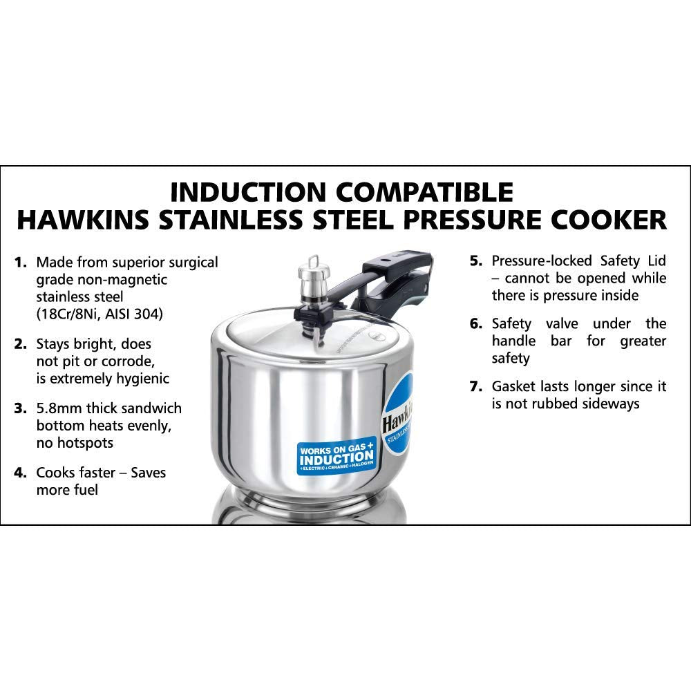Stainless Steel Pressure Cooker, 3 Litres Z298