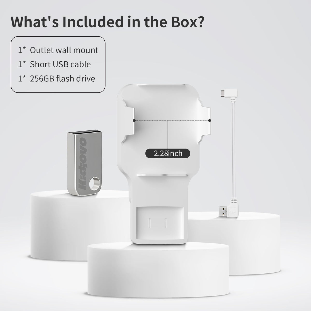 256GB USB Flash Drive & Wall Mount with Short Cable Y3364