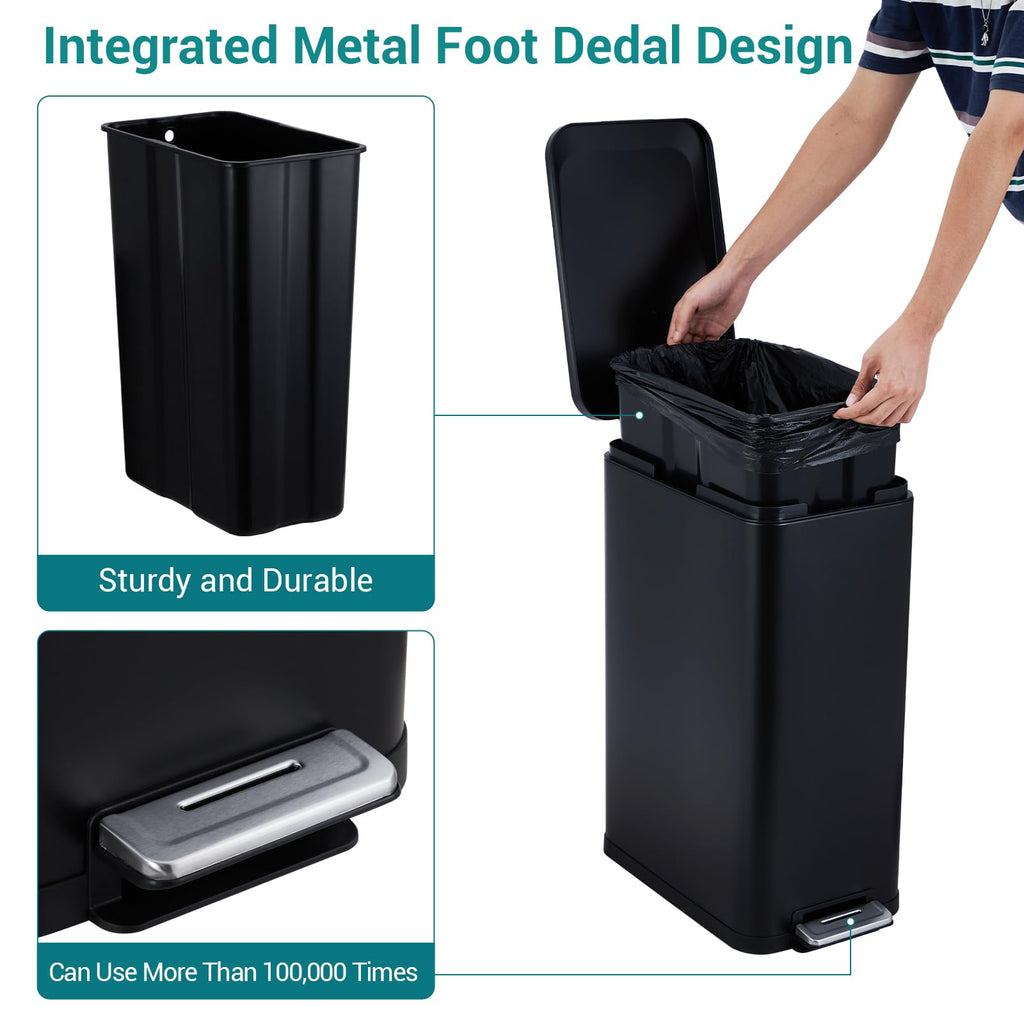 13 Gallon Stainless Steel Step Trash Can T481327