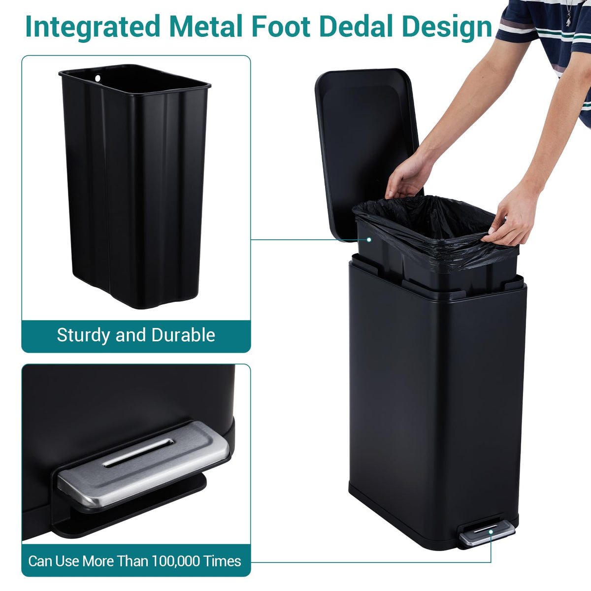 13 Gallon Stainless Steel Step Trash Can T481327