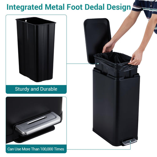 13 Gallon Stainless Steel Step Trash Can T481327