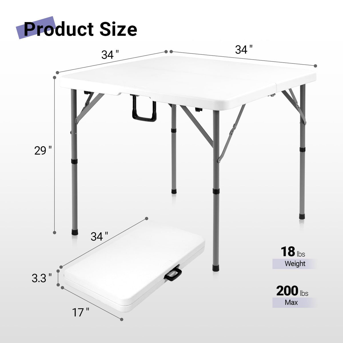 White Folding Card Table X295600