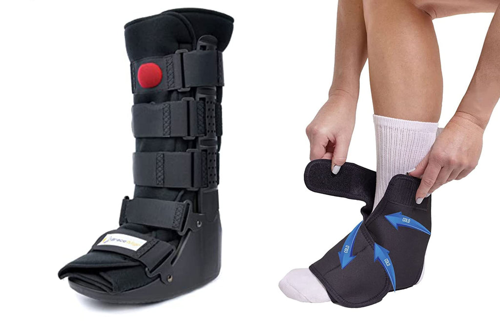 Tall CAM Walker Boot + Ankle & Foot Ice Pack Cold Wrap A249761