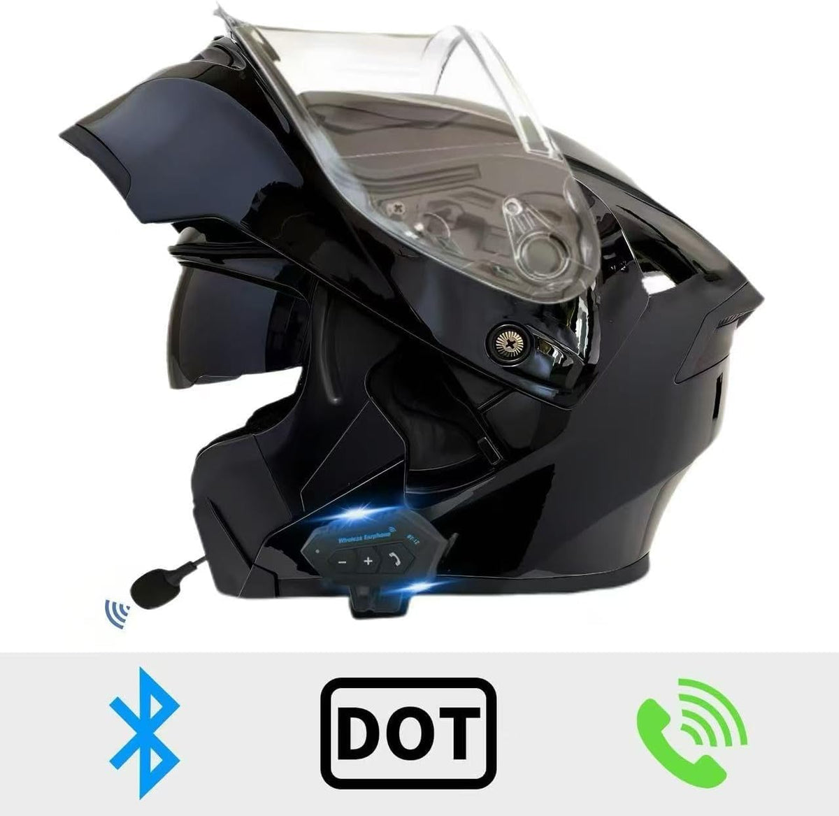 Bluetooth Modular Motorcycle Helmet DOT Approved Dual Visor N259