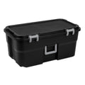 22 Gallon Black Wheeled Plastic Storage Trunk with Lids W196699