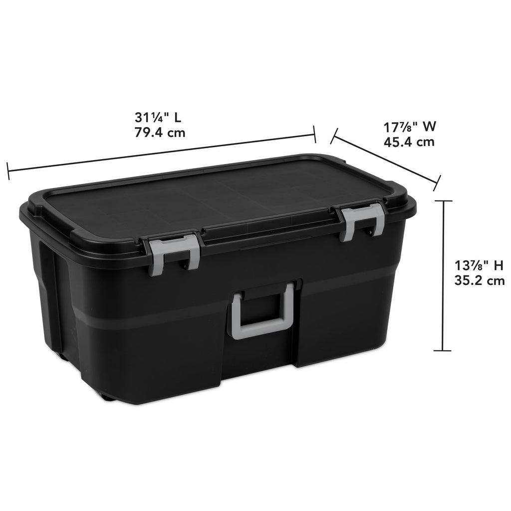 Black 22Gal Wheeled Lockable Storage Footlocker K658664