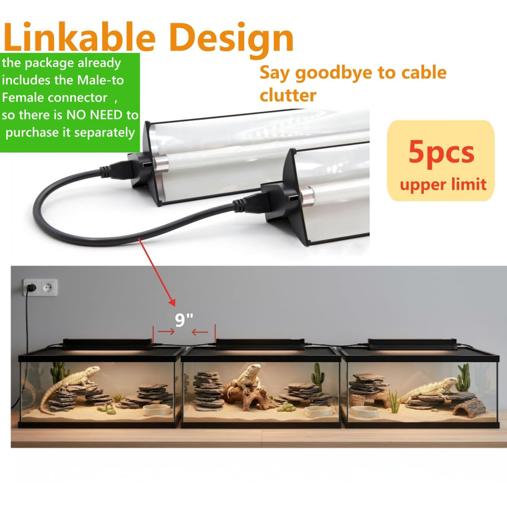 8W T5 UVB UVA Reptile Light Fixture and Bulb Kit F710913