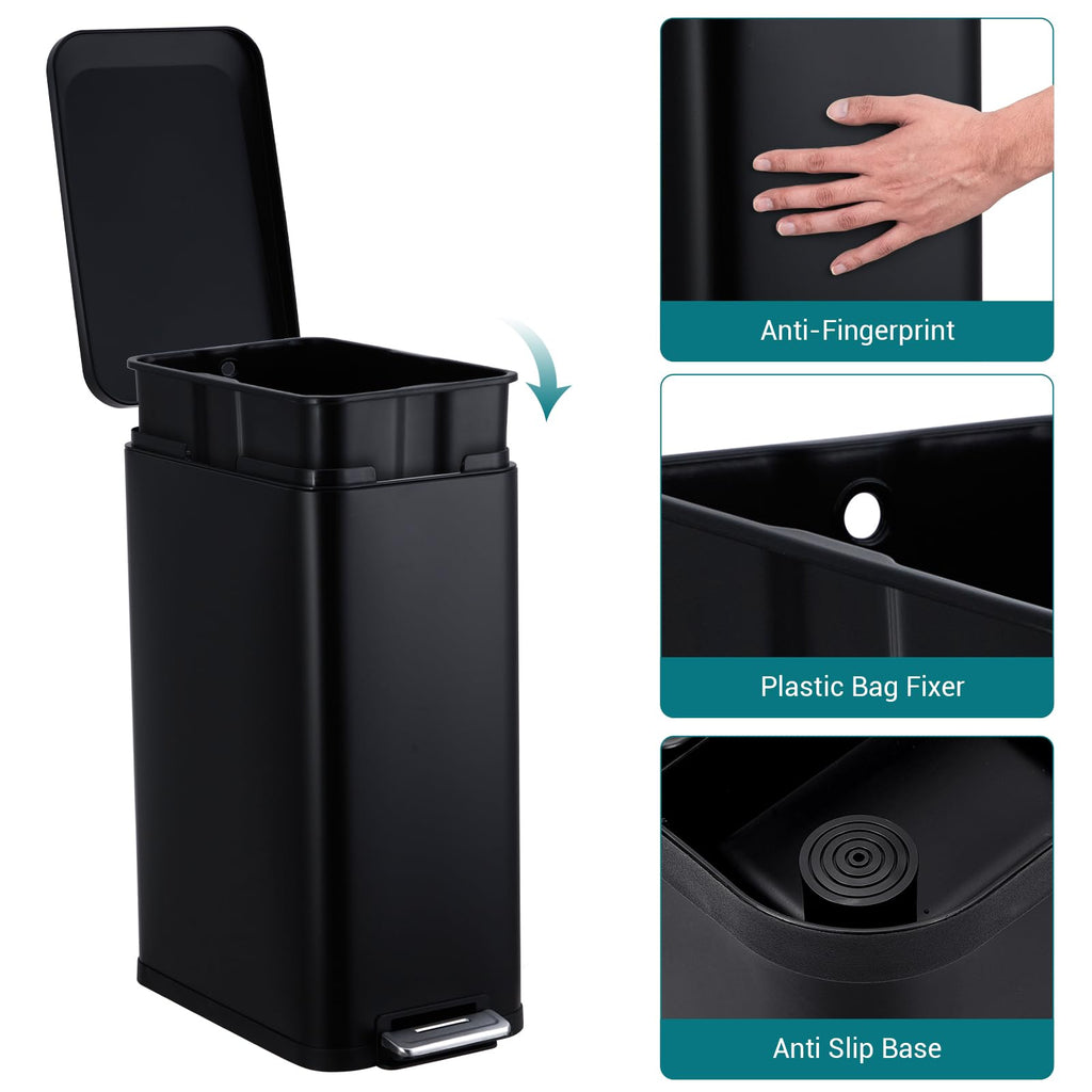 13 Gallon Stainless Steel Step Trash Can T481327