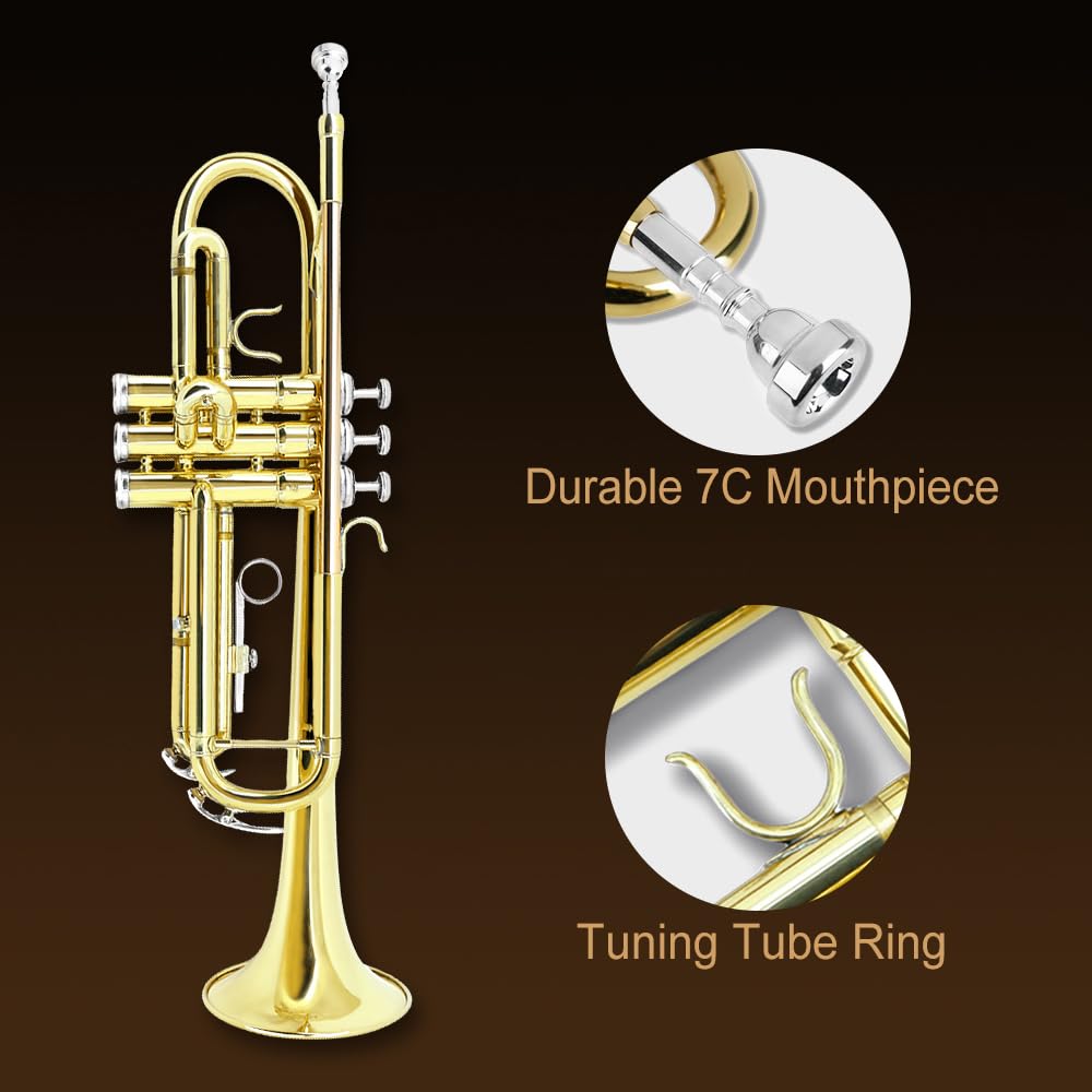 Standard Trumpet Set with Hard Case, 7C Mouthpiece, Cleaning Kit R318635