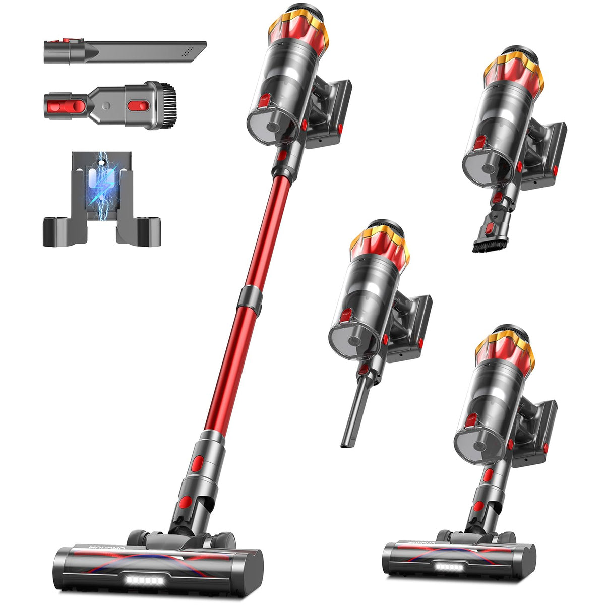 Cordless Stick Vacuum Cleaner 650W 55KPa Red Q839786