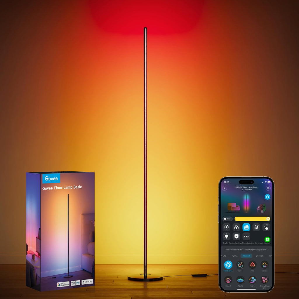 Black RGBIC LED Floor Lamp G496045