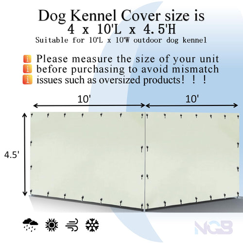 10'W x 10'L 600D Waterproof Oxford Fabric Kennel Cover A925540