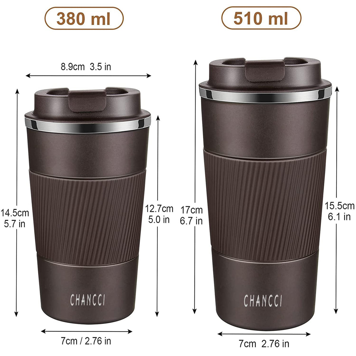 16 oz Insulated Stainless Steel Travel Coffee Mug with Screw Lid R8545