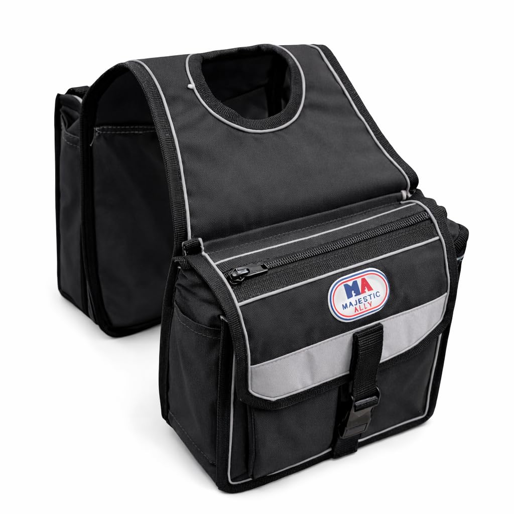 4-Piece Nylon Saddle Bag Set with Horn Bag, Cantle Bag & Pommel Bag N148502