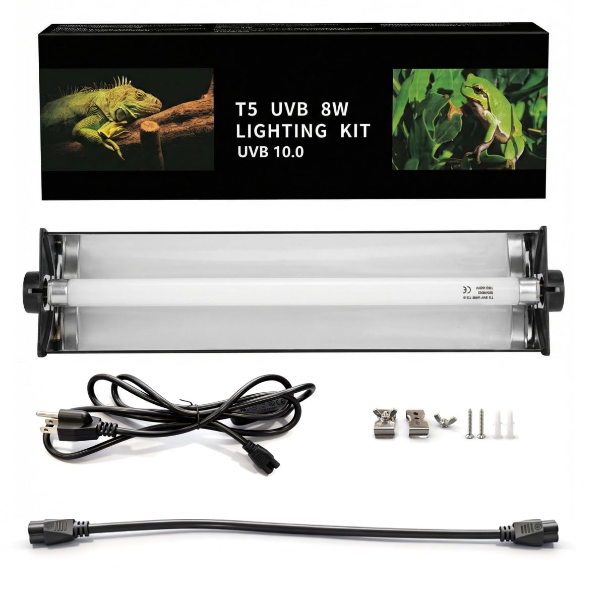 8W T5 UVB UVA Reptile Light Fixture and Bulb Kit F710913