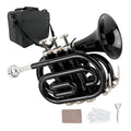 Brass B Flat Nickel Plated Pocket Trumpet with 7C Mouthpiece H3684