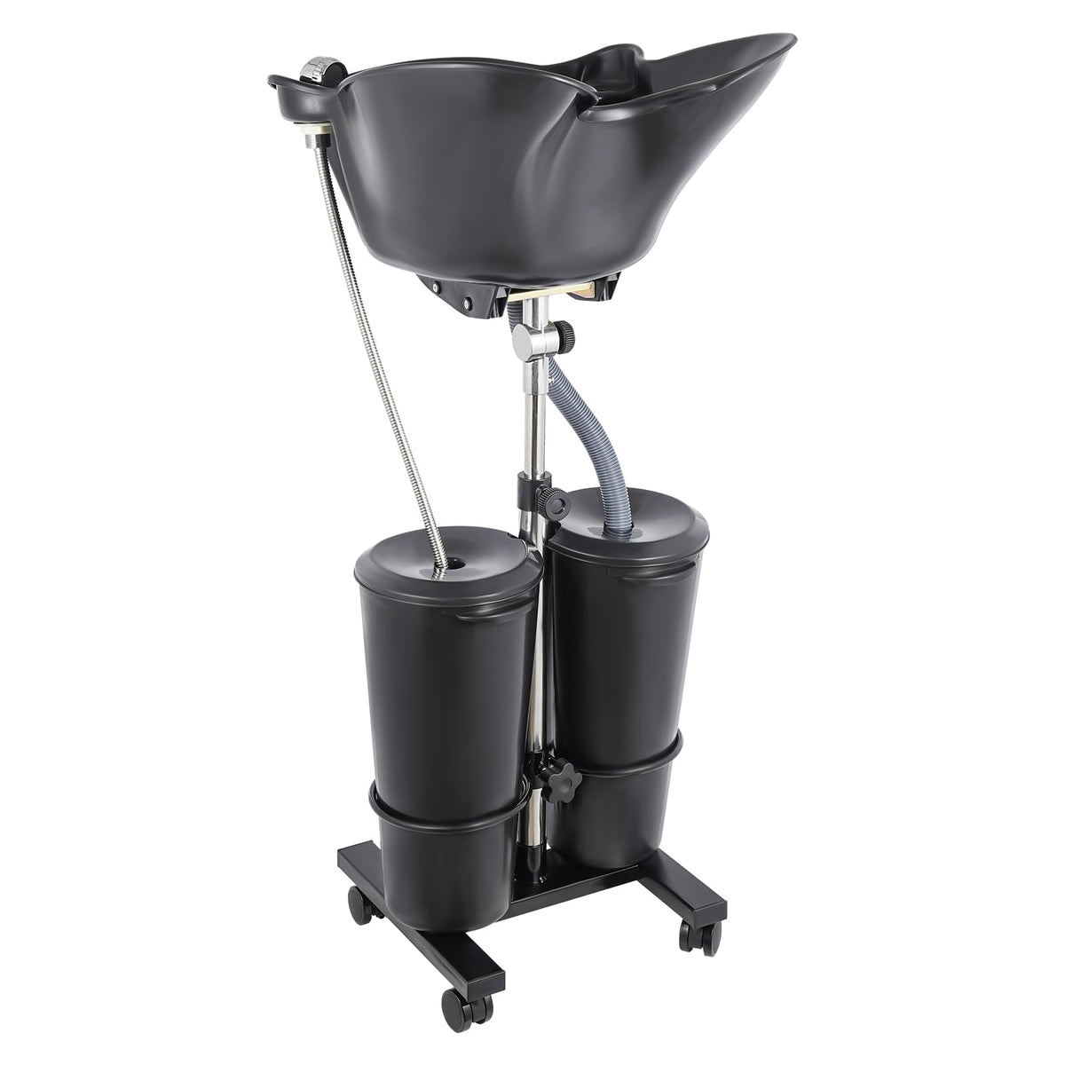 Black Portable Shampoo Bowl with 2 Bucket and Drain Hoses G93176