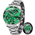 Men Luxury Chronograph Stainless Steel Waterproof Quartz Analog Watch X951