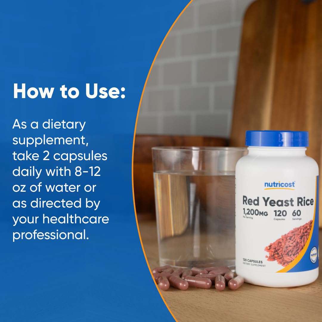 Red Yeast Rice 1200mg 120 Capsules Gluten Free F4518