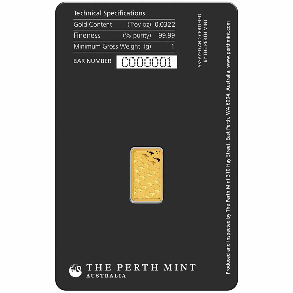 1 Gram Gold Bar with Assay Q55003