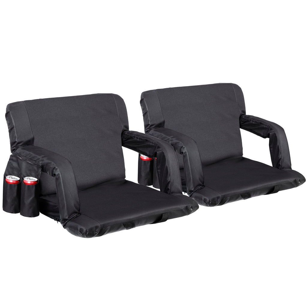 2 Pack Folding Bleacher Chairs with Cushion R59975