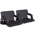 2 Pack Folding Bleacher Chairs with Cushion R59975