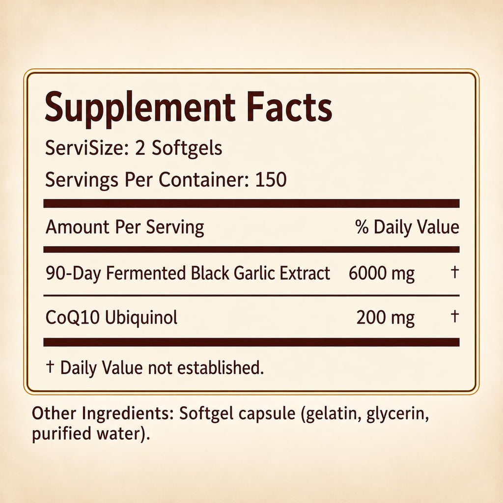 Black Garlic CoQ10 Softgels, 300 Softgels C93061