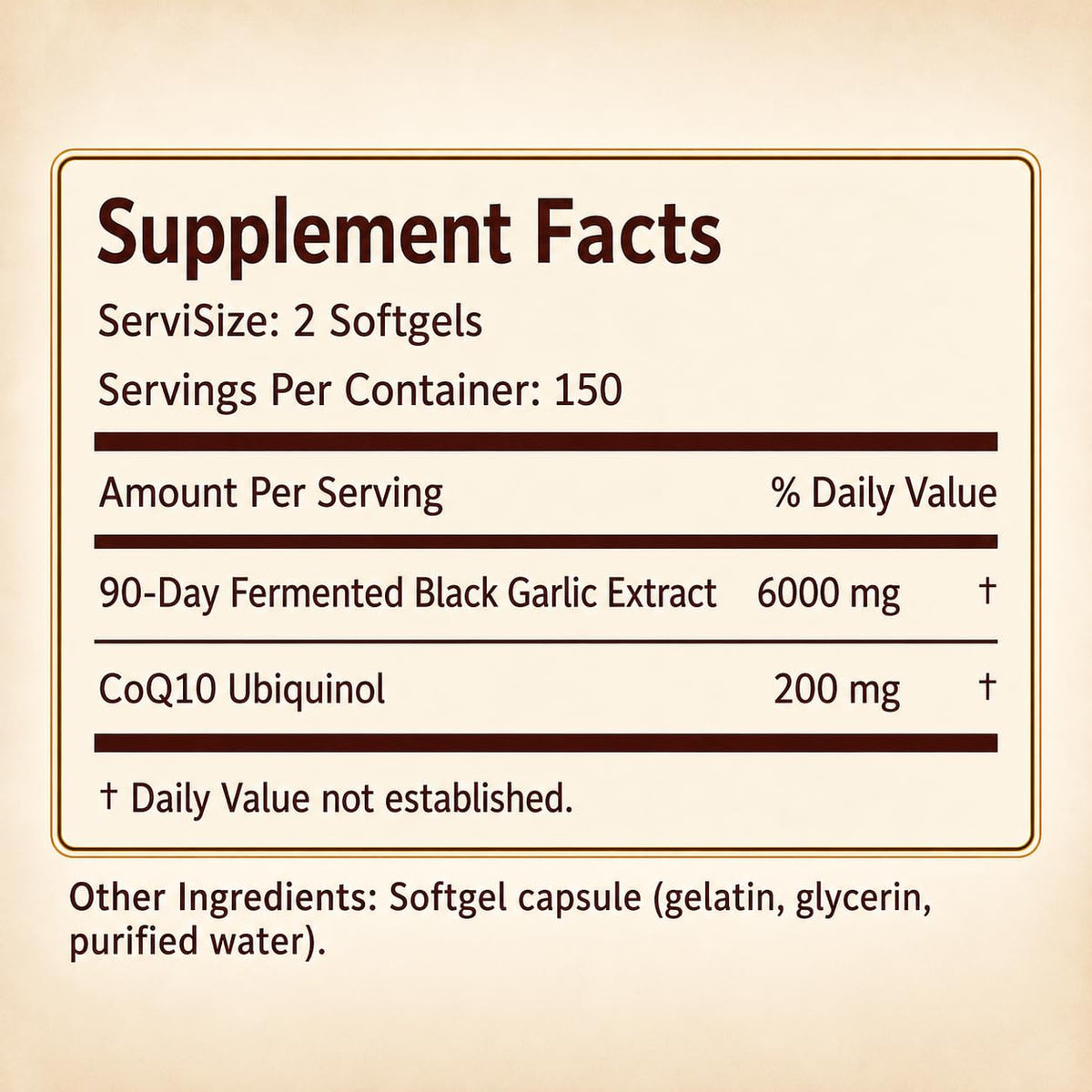 Black Garlic CoQ10 Softgels, 300 Softgels C93061