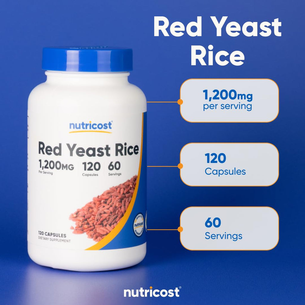 Red Yeast Rice 1200mg 120 Capsules Gluten Free F4518