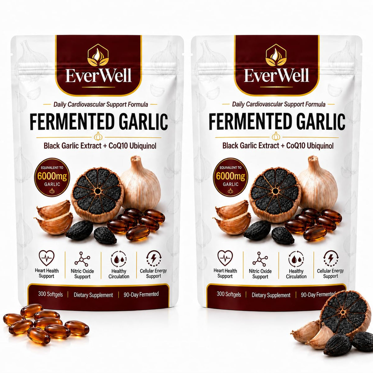 Black Garlic CoQ10 Softgels, 300 Softgels C93061