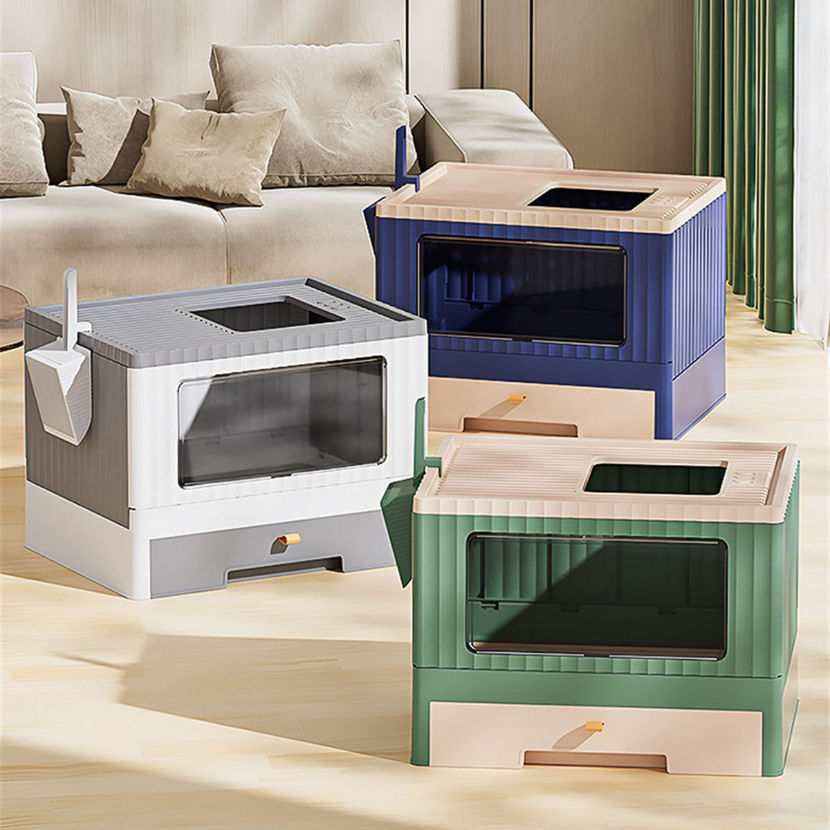 Foldable Cat Litter Box with Lid M17822