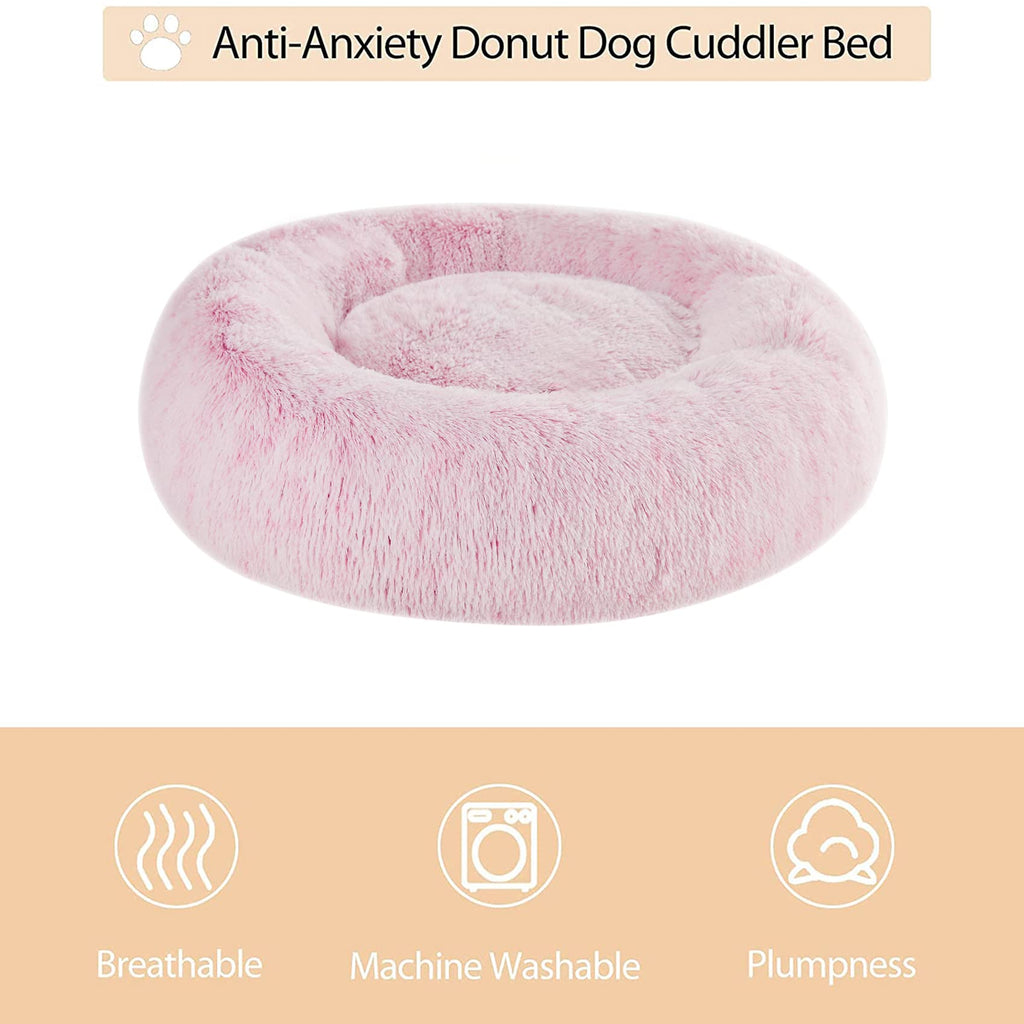 Pink Round Calming Dog Bed I960