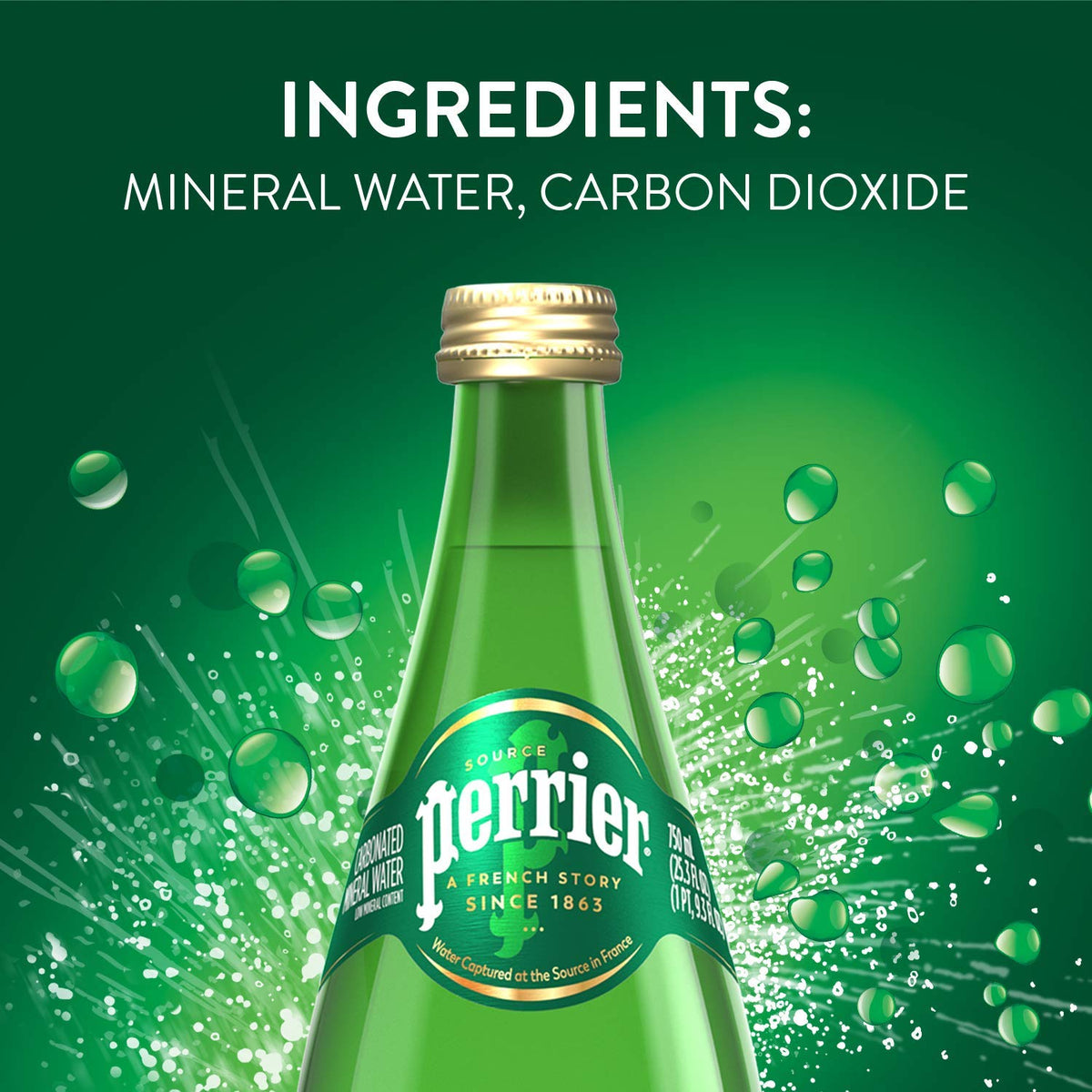 Carbonated Mineral Water 25.3 Fl Oz Glass Bottle Pack of 6 Q88963