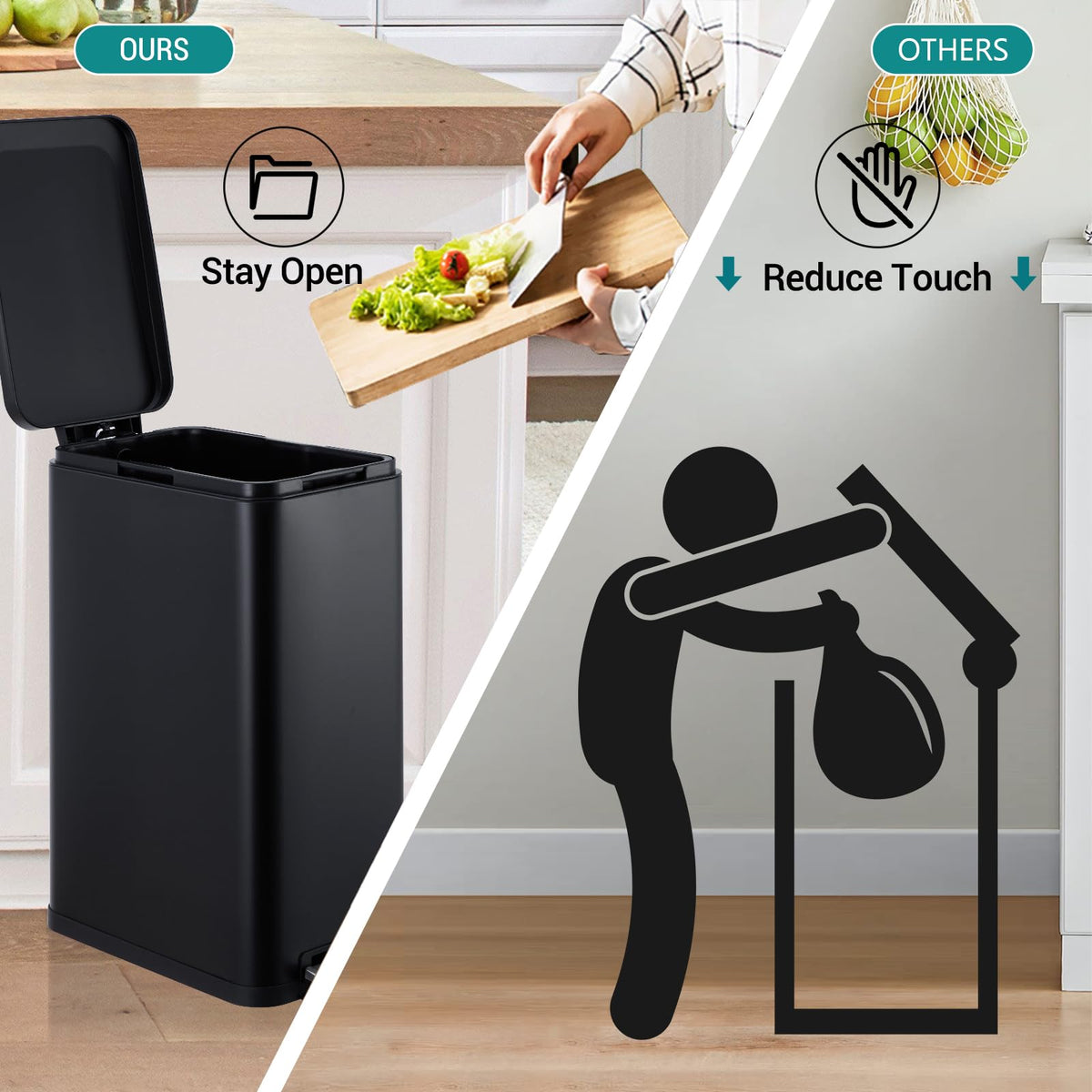 13 Gallon Stainless Steel Step Trash Can T481327