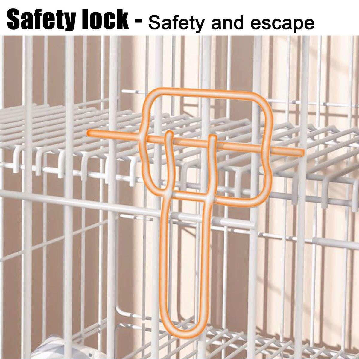 4-Tier Collapsible Metal Wire Cat Cage with Wheels White N873562