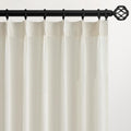 132 Inch Pinch Pleated Linen Curtains 2 Panels Natural Semi Sheer M46172