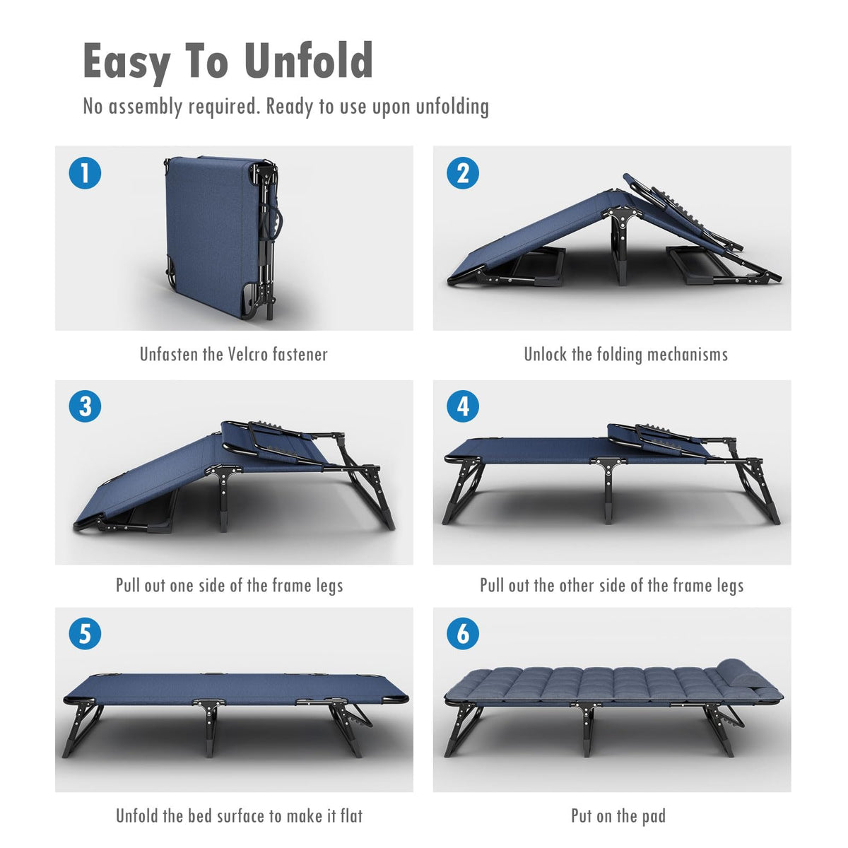 Folding Camping Cot with Pad K5678