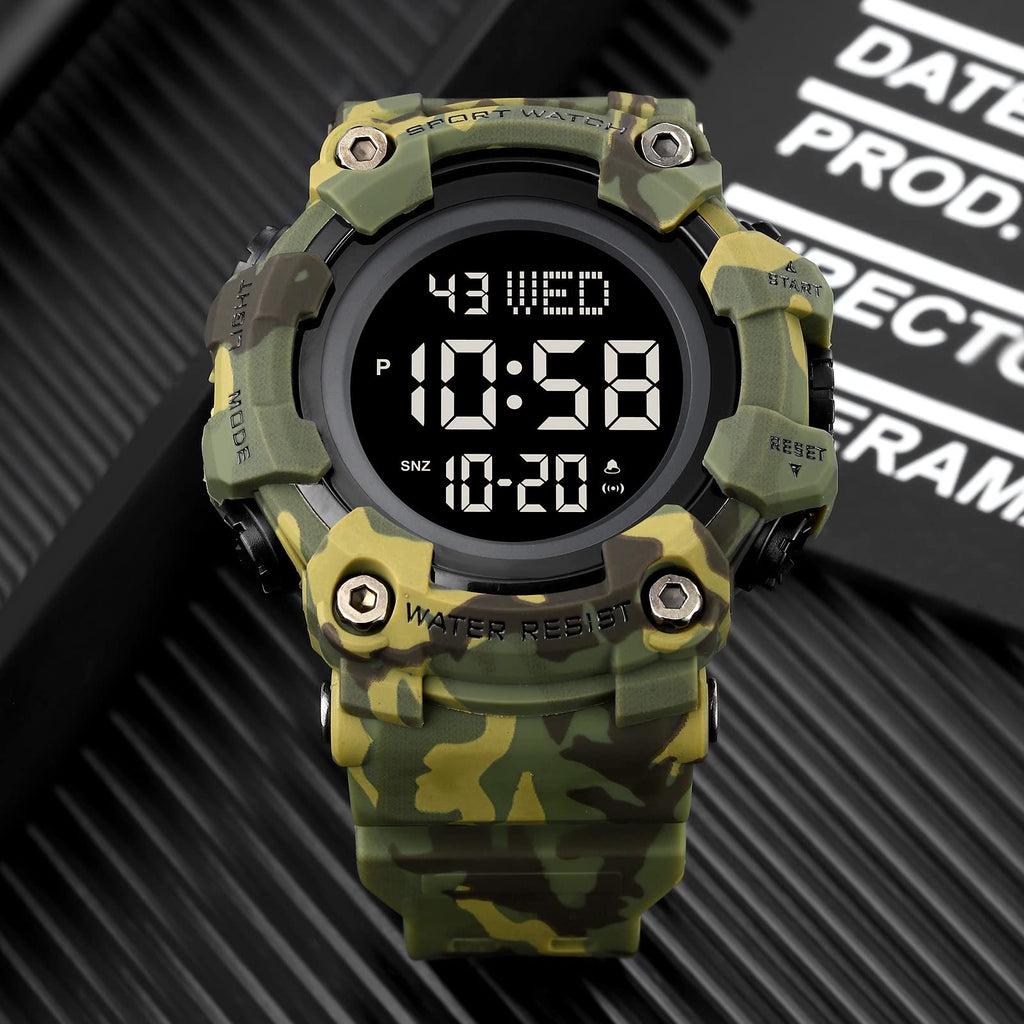 Men Digital Watch Waterproof LED Stopwatch P2249