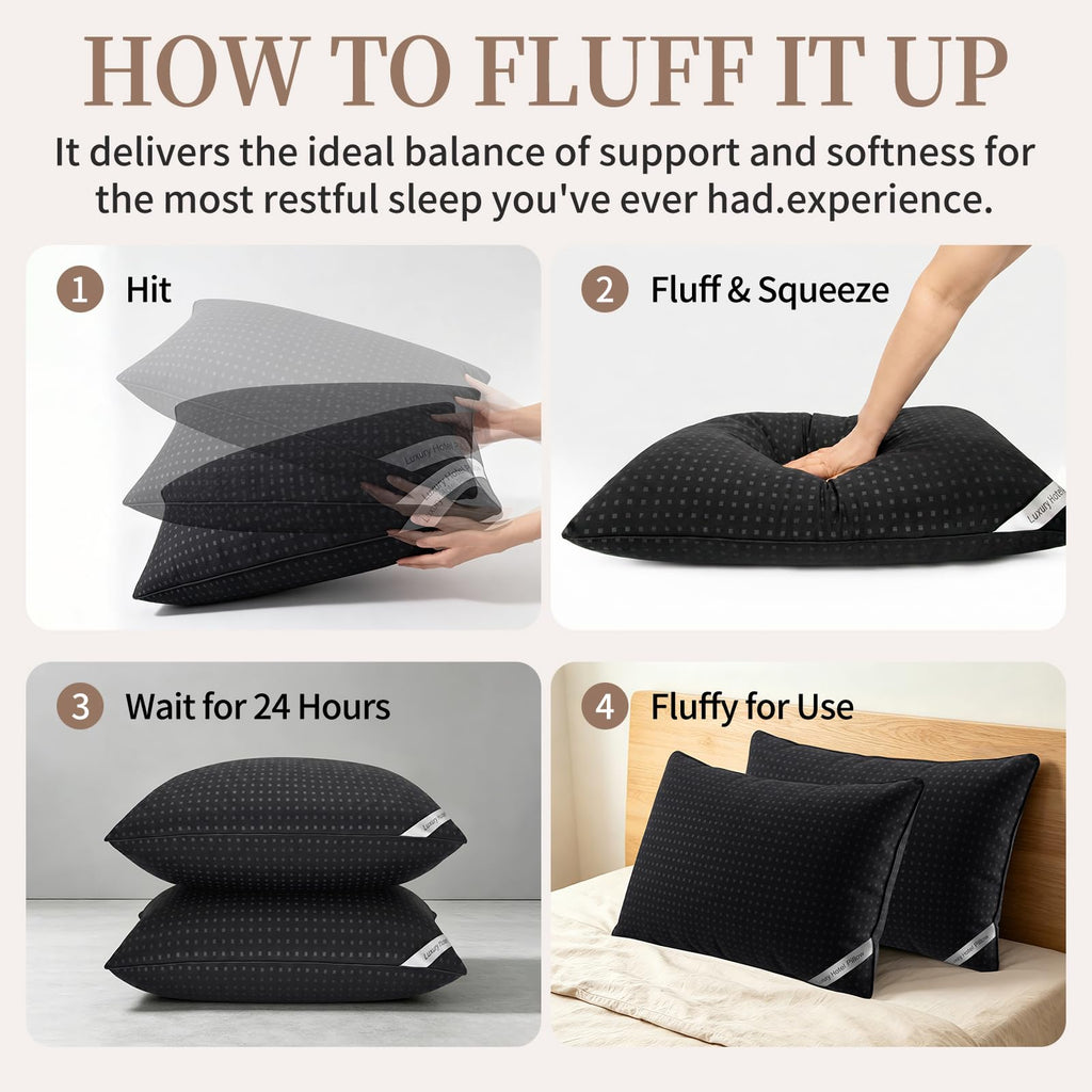 King Size Set of 2 Cooling Down Alternative Bed Pillows X9808
