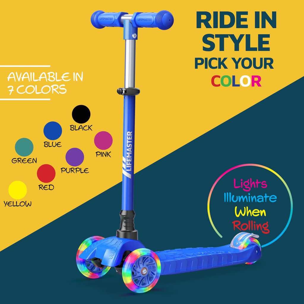 3-Wheel Kids Scooter with Wheel Lights, Adjustable Handlebar X59520