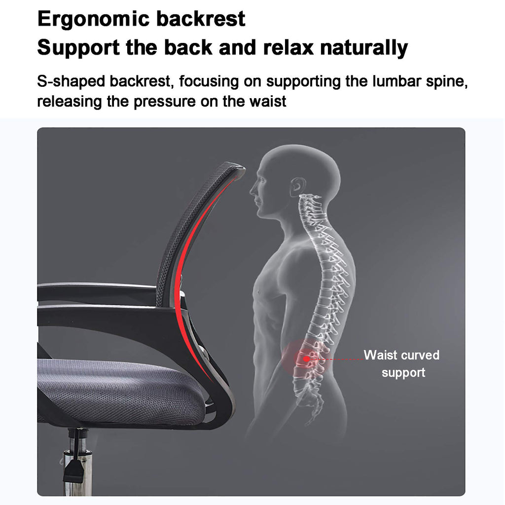 Orange Mesh Ergonomic Office Chair with Lumbar Support H3779