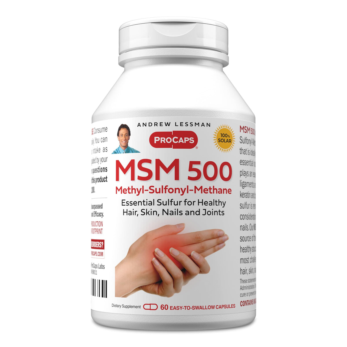 MSM 500 Organic Sulfur Supplement, 60 Capsules Y875