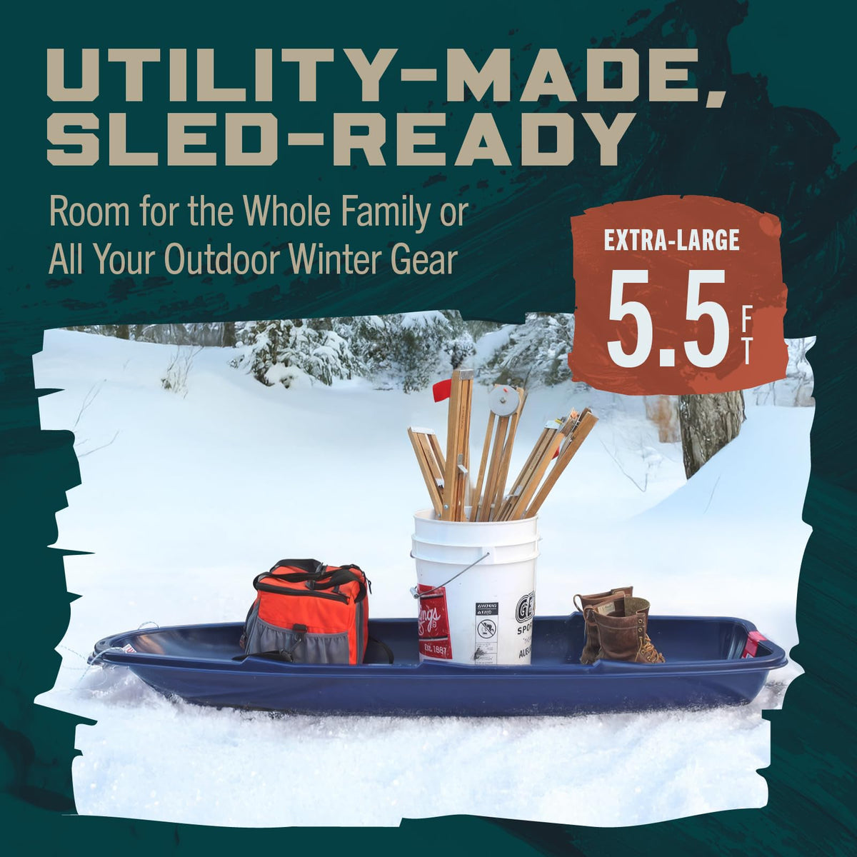 5.5 Ft 3-Person Heavy-Duty Snow Sled I50190