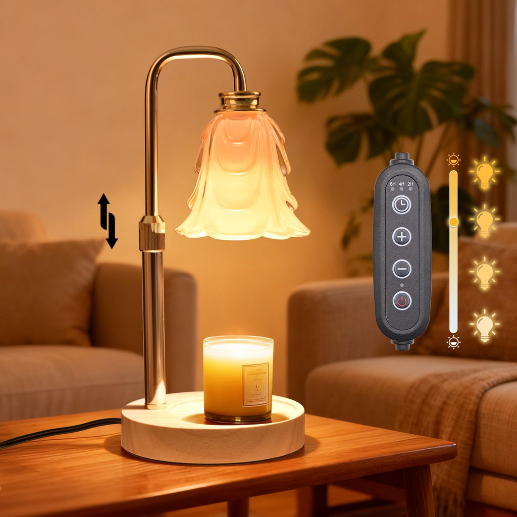 Adjustable Height Candle Warmer Lamp with Timer and Dimmer J9868